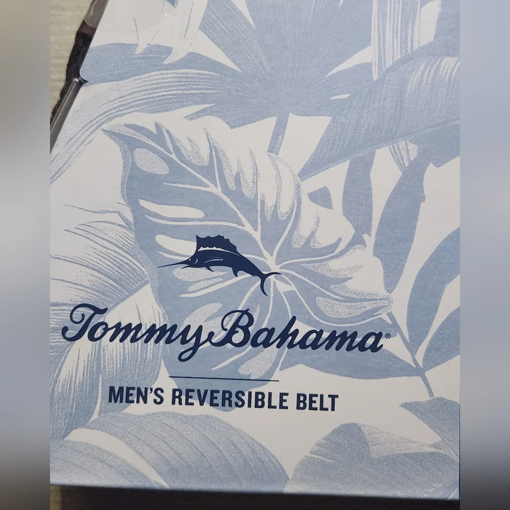 Tommy Bahama Men's Stretch Braided Reversible Belt -NAVY/BROWN L/XL **NEW